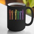 Retro Be Kind ASL Deaf Teacher Sign Language Gay Pride Graphic Print Coffee Mug, funny gift