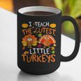 School Thankful I Teach The Cutest Little Turkeys Thanksgiving Teacher Graphic Print Coffee Mug, funny gift