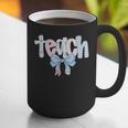 Teach Teacher Coquette Bow Pencil Back To School First Day Graphic Print Coffee Mug, funny gift Teach Teacher Coquette Bow Pencil Back To School First Day Graphic Print Coffee Mug, funny gift