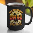 Teacher Shirts Halloween All Teachers Love Brains Graphic Print Coffee Mug, funny gift