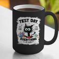 Test Day Stressed Cat Teacher Student Kids Testing Day Graphic Print Coffee Mug, funny gift