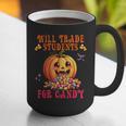 Will Trade Students For Candy Teacher Cute Halloween Pumpkin Graphic Print Coffee Mug, funny gift