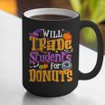 Will Trade Students For Donuts Halloween Teacher Graphic Print Coffee Mug, funny gift