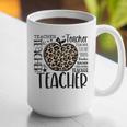 Back To School Teacher Life Apple Leopard Teacher Women Graphic Print Coffee Mug, funny gift