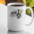 Cut Music Teacher Shirt With a Piano Keys Notes And Flowers Graphic Print Coffee Mug, funny gift