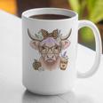 Cute Floral Highland Cow Back To School For Women Teacher Graphic Print Coffee Mug, funny gift