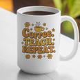 Groovy Coffee Teach Repeat Retro Teacher Graphic Print Coffee Mug, Groovy Teacher Mugs, funny gift Groovy Coffee Teach Repeat Retro Teacher Graphic Print Coffee Mug, Groovy Teacher Mugs, funny gift