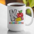 K Is For Kindergarten Teacher Pencil Apple Back To School Graphic Print Coffee Mug, funny gift