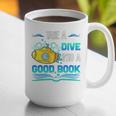 Librarian Teacher Dive Into A Good Book Reading Premium Tri-Blend Graphic Print Coffee Mug, funny gift