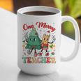 One Merry Teacher Groovy Christmas Tree Pjs Xmas Teacher Graphic Print Coffee Mug, Groovy Teacher Mugs, funny gift One Merry Teacher Groovy Christmas Tree Pjs Xmas Teacher Graphic Print Coffee Mug, Groovy Teacher Mugs, funny gift