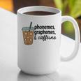 Phonemes Graphemes And Caffeine Coffee Teacher Appreciation Graphic Print Coffee Mug, funny gift
