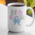 Preppy Fifth Grade Teacher Blue Floral Coquette Pencil Bow Graphic Print Coffee Mug, funny gift Preppy Fifth Grade Teacher Blue Floral Coquette Pencil Bow Graphic Print Coffee Mug, funny gift