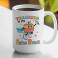 Retro Teaching Is My Superpower Apple Teacher Appreciation Graphic Print Coffee Mug, funny gift