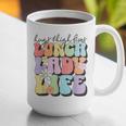 Soul Bleach Teacher Staff First Day Of School Last Hugs & High Fives Lunch Lady Vibes Blue Classic Fit Graphic Print Coffee Mug, funny gift Soul Bleach Teacher Staff First Day Of School Last Hugs & High Fives Lunch Lady Vibes Blue Classic Fit Graphic Print Coffee Mug, funny gift