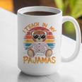 I Teach In My Pajamas Teacher Sunset Bear Retro Graphic Print Coffee Mug, funny gift I Teach In My Pajamas Teacher Sunset Bear Retro Graphic Print Coffee Mug, funny gift
