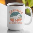 Teaching Is A Walk In The Park Teacher T-Rex Retro Graphic Print Coffee Mug, funny gift