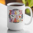 Trick Or Teach Retro Groovy Halloween Teacher Graphic Print Coffee Mug, Groovy Teacher Mugs, funny gift