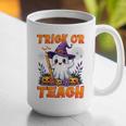 Trick Or Teach Teacher Halloween Ghost Pencil Floral Graphic Print Coffee Mug, funny gift Trick Or Teach Teacher Halloween Ghost Pencil Floral Graphic Print Coffee Mug, funny gift