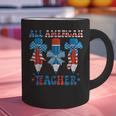 All American Teacher Pencil Coquette Bow USA Flag Teachers Graphic Print Coffee Mug, gift for family, gift for coworker