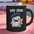 Boo Jour Ghost French Teacher Vintage Teacherlife Groovy Graphic Print Coffee Mug, Groovy Teacher Mugs, gift for family, gift for coworker