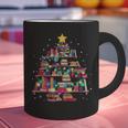 Christmas Library Tree Love Reading Books Nerd Teacher Graphic Print Coffee Mug, gift for family, gift for coworker