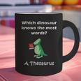 Dinosaur Thesaurus Grammar Joke Teacher Graphic Print Coffee Mug, gift for family, gift for coworker