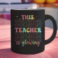 Groovy This Teacher Is Glowing Hello Summer End Of School Graphic Print Coffee Mug, Groovy Teacher Mugs, gift for family, gift for coworker