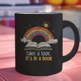 Take a Look It's In a Book Vintage Reading Teacher Rainbow Graphic Print Coffee Mug, gift for family, gift for coworker Take a Look It's In a Book Vintage Reading Teacher Rainbow Graphic Print Coffee Mug, gift for family, gift for coworker