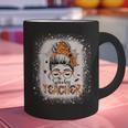 Messy Bun Spooky Teacher Bleached Halloween Teachers Graphic Print Coffee Mug, gift for family, gift for coworker