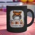 One Thankful Teacher's Aide Messy Bun Thanksgiving Fall Graphic Print Coffee Mug, gift for family, gift for coworker