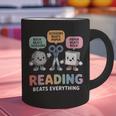 Reading Beats Everything Teacher Rock Paper Scissors Graphic Print Coffee Mug, gift for family, gift for coworker