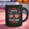 Red & Blue Teacher Crew Shirt 4th Of July Sunglasses Graphic Print Coffee Mug, gift for family, gift for coworker