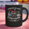 I Survived 100 Days Of School Teacher Kids Cat Lover Graphic Print Coffee Mug, gift for family, gift for coworker