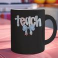 Teach Teacher Coquette Bow Pencil Back To School First Day Graphic Print Coffee Mug, gift for family, gift for coworker Teach Teacher Coquette Bow Pencil Back To School First Day Graphic Print Coffee Mug, gift for family, gift for coworker