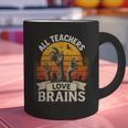 Teacher All Teachers Love Brains Halloween Graphic Print Coffee Mug, gift for family, gift for coworker