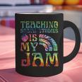 Tie Dye Teaching Social Studies Is My Jam Sunglasses Teacher Graphic Print Coffee Mug, gift for family, gift for coworker