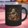 Vintage Ghost Book Reading Pumpkin Gothic Halloween Teachers Men Women Kids Graphic Print Coffee Mug, gift for family, gift for coworker