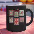 Vintage Preppy Very Merry Teacher Santa Stamps Christmas Graphic Print Coffee Mug, gift for family, gift for coworker