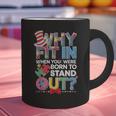 Why Fit In Doctor Teacher Cat In Hat Cool Autism Awareness Men Women Kids Graphic Print Coffee Mug, gift for family, gift for coworker