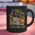 Wild About Teaching Safari Jungle School Teacher Graphic Print Coffee Mug, gift for family, gift for coworker