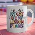 My Cat Ate My Lesson Plans Teacher Cat Humor Graphic Print Coffee Mug, gift for family, gift for coworker My Cat Ate My Lesson Plans Teacher Cat Humor Graphic Print Coffee Mug, gift for family, gift for coworker