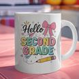 Cute Hello Second Grade Back To School Coquette Teacher Girl Graphic Print Coffee Mug, gift for family, gift for coworker