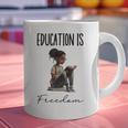 Education Is Freedom Teacher Books Black History Month Graphic Print Coffee Mug, History Teacher Mugs, gift for family, gift for coworker Education Is Freedom Teacher Books Black History Month Graphic Print Coffee Mug, History Teacher Mugs, gift for family, gift for coworker