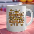 Groovy Coffee Teach Repeat Retro Teacher Graphic Print Coffee Mug, Groovy Teacher Mugs, gift for family, gift for coworker Groovy Coffee Teach Repeat Retro Teacher Graphic Print Coffee Mug, Groovy Teacher Mugs, gift for family, gift for coworker