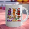 Happy Hallothanksmas Halloween Thanksgiving Pencils Teachers Graphic Print Coffee Mug, gift for family, gift for coworker