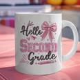 Hello Second Grade First Day Of School Coquette Teacher Girl Graphic Print Coffee Mug, First Grade Teacher Mugs, gift for family, gift for coworker