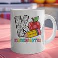 K Is For Kindergarten Teacher Pencil Apple Back To School Graphic Print Coffee Mug, gift for family, gift for coworker