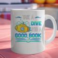 Librarian Teacher Dive Into A Good Book Reading Premium Tri-Blend Graphic Print Coffee Mug, gift for family, gift for coworker