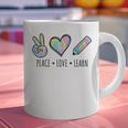 Peace Love Learn Tie Dye Teacher Kids 100th Days Of School Graphic Print Coffee Mug, gift for family, gift for coworker