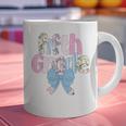Preppy Fifth Grade Teacher Blue Floral Coquette Pencil Bow Graphic Print Coffee Mug, gift for family, gift for coworker Preppy Fifth Grade Teacher Blue Floral Coquette Pencil Bow Graphic Print Coffee Mug, gift for family, gift for coworker